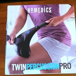 Homedics handheld back neck percussion massager Heated interchangeable nodes New